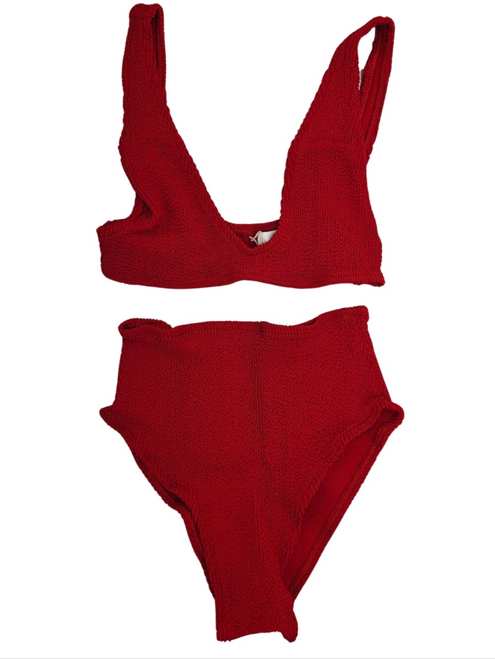 BOND-EYE Bikini Set Scout Crop & Palmer Brief Swimsuit Baywatch Red ONE SIZE NWT